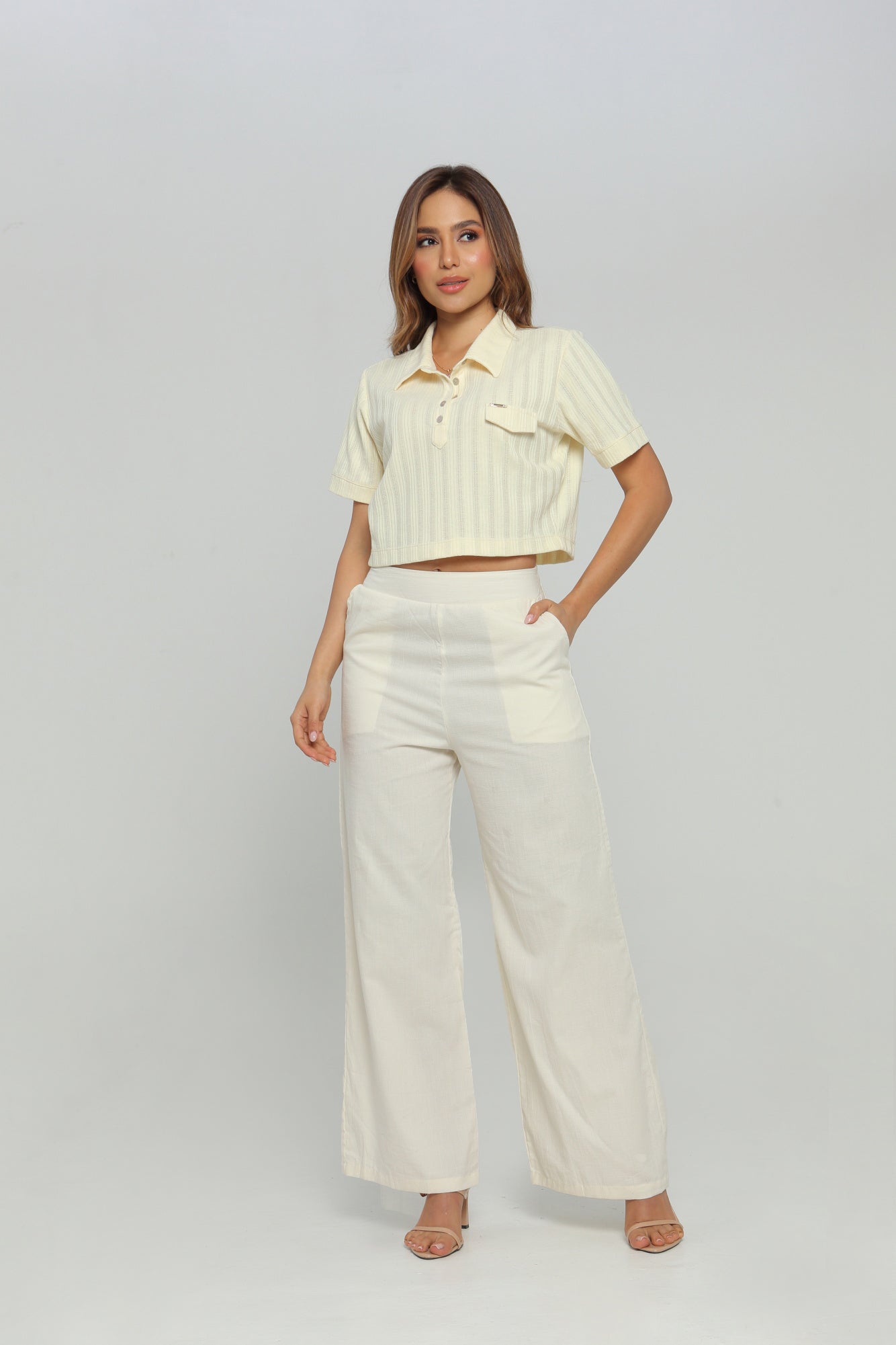 Blusa dama perilla y bolsillo