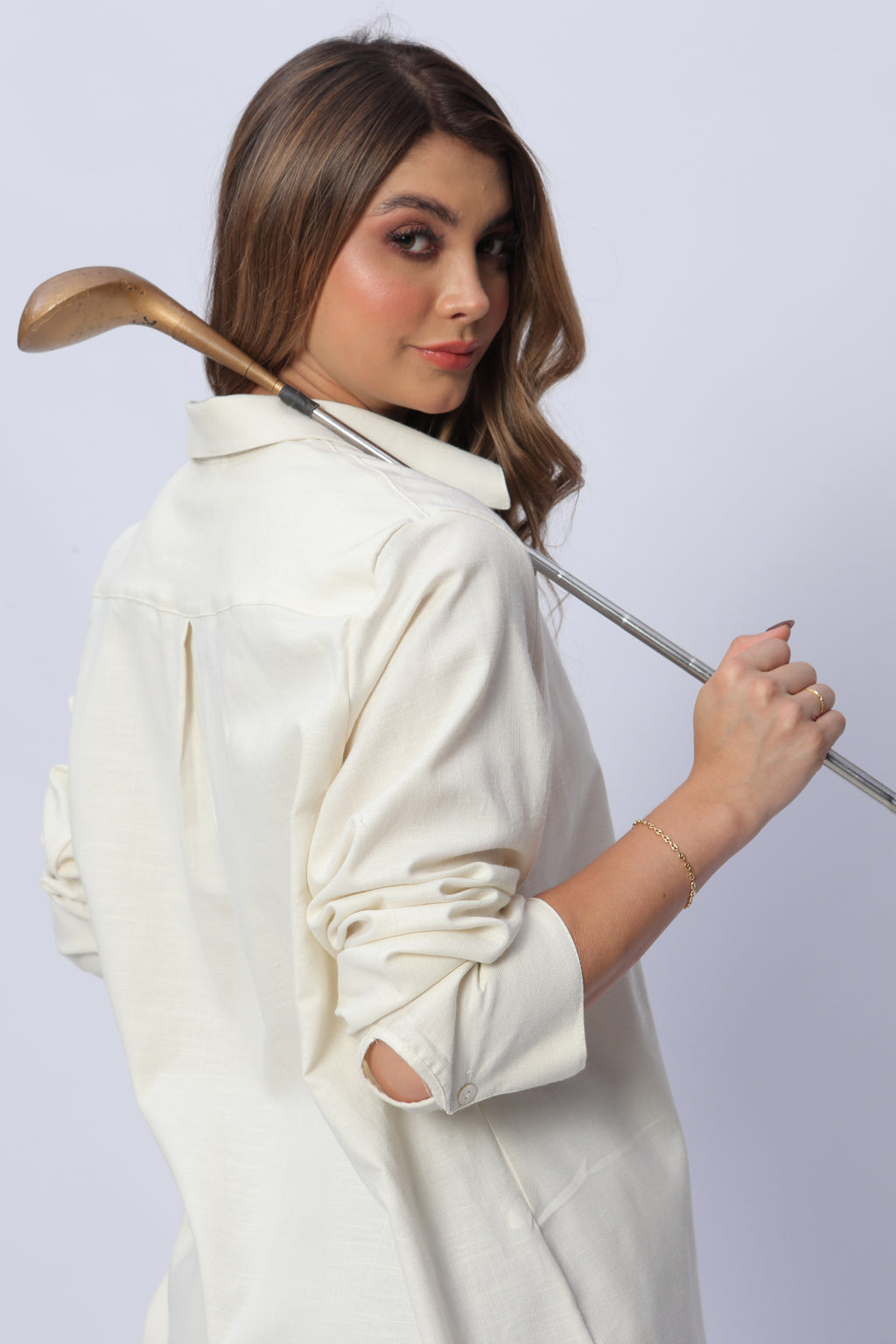 Camisa Manga Larga Bordada Mujer