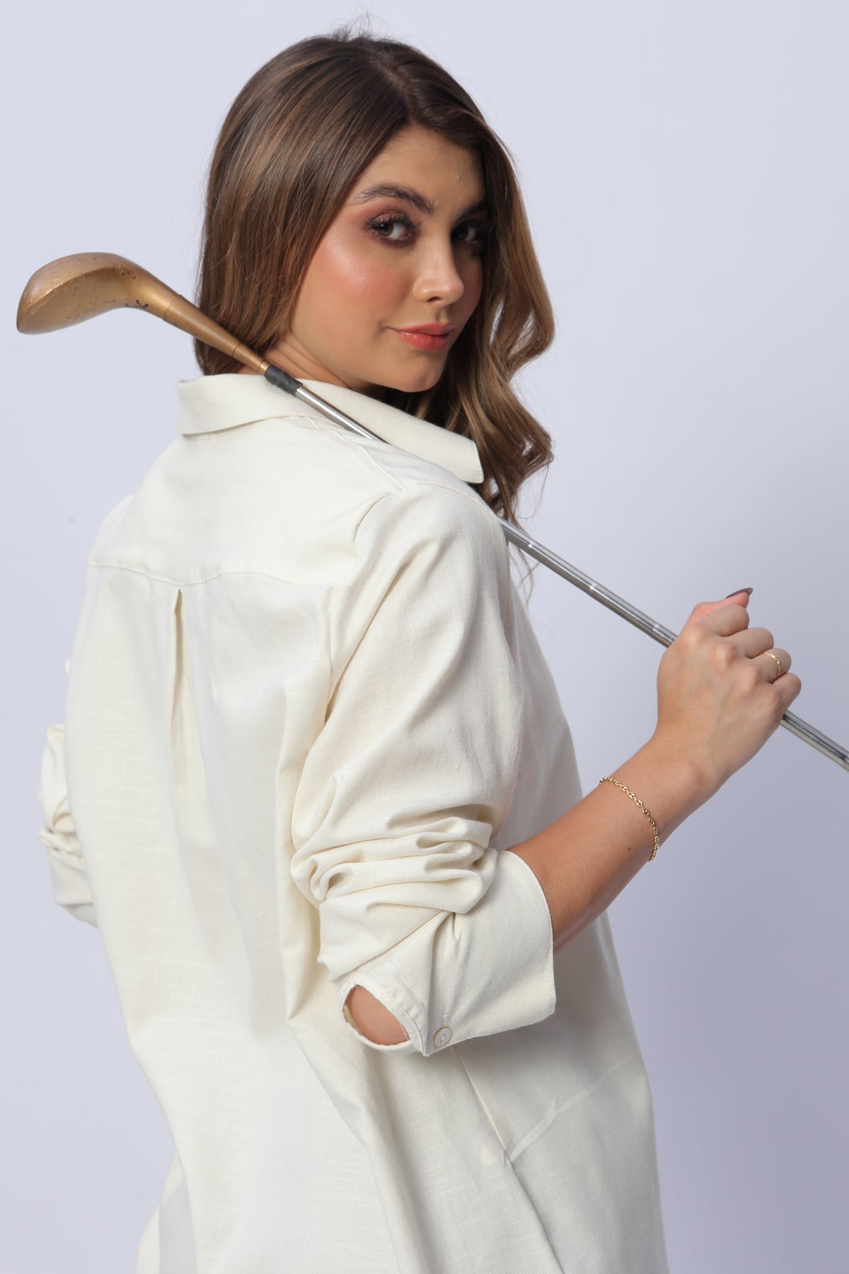 Camisa Manga Larga Bordada Mujer