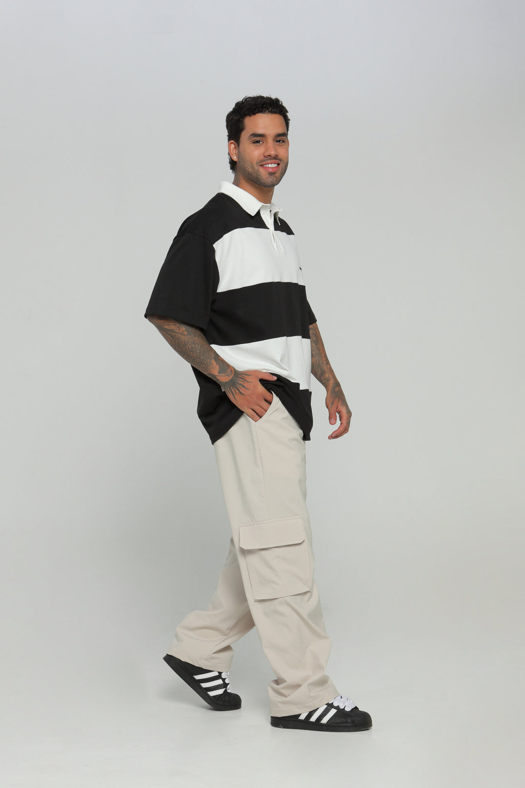 Camiseta hombre polo boxy fit 2 colores