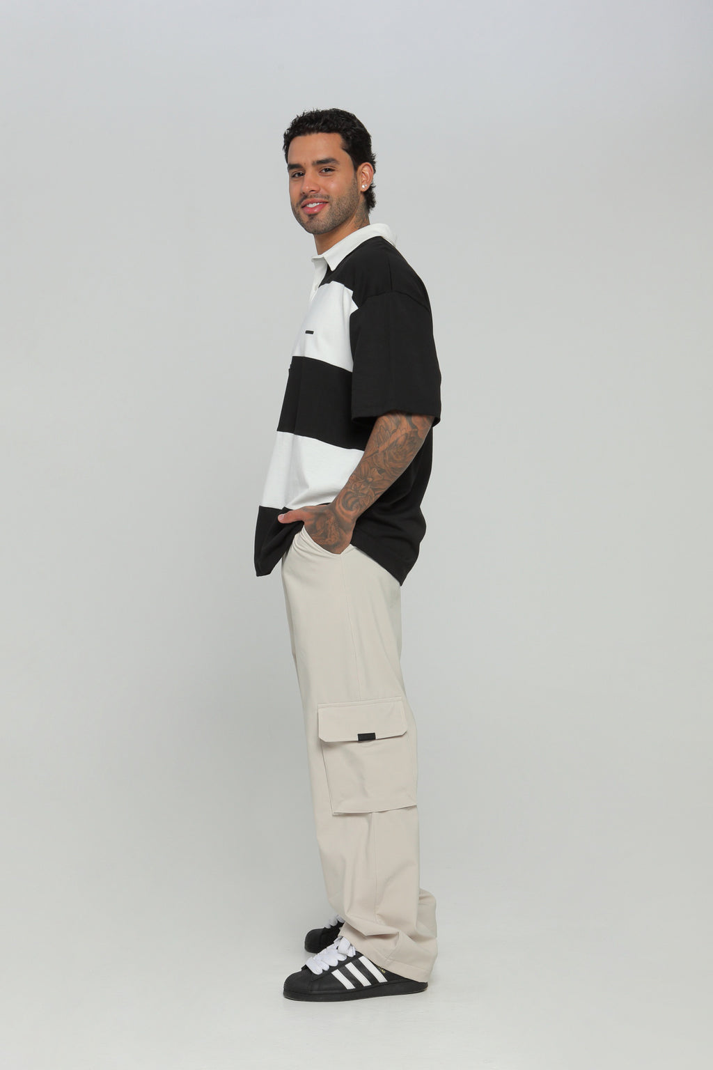 Camiseta hombre polo boxy fit 2 colores