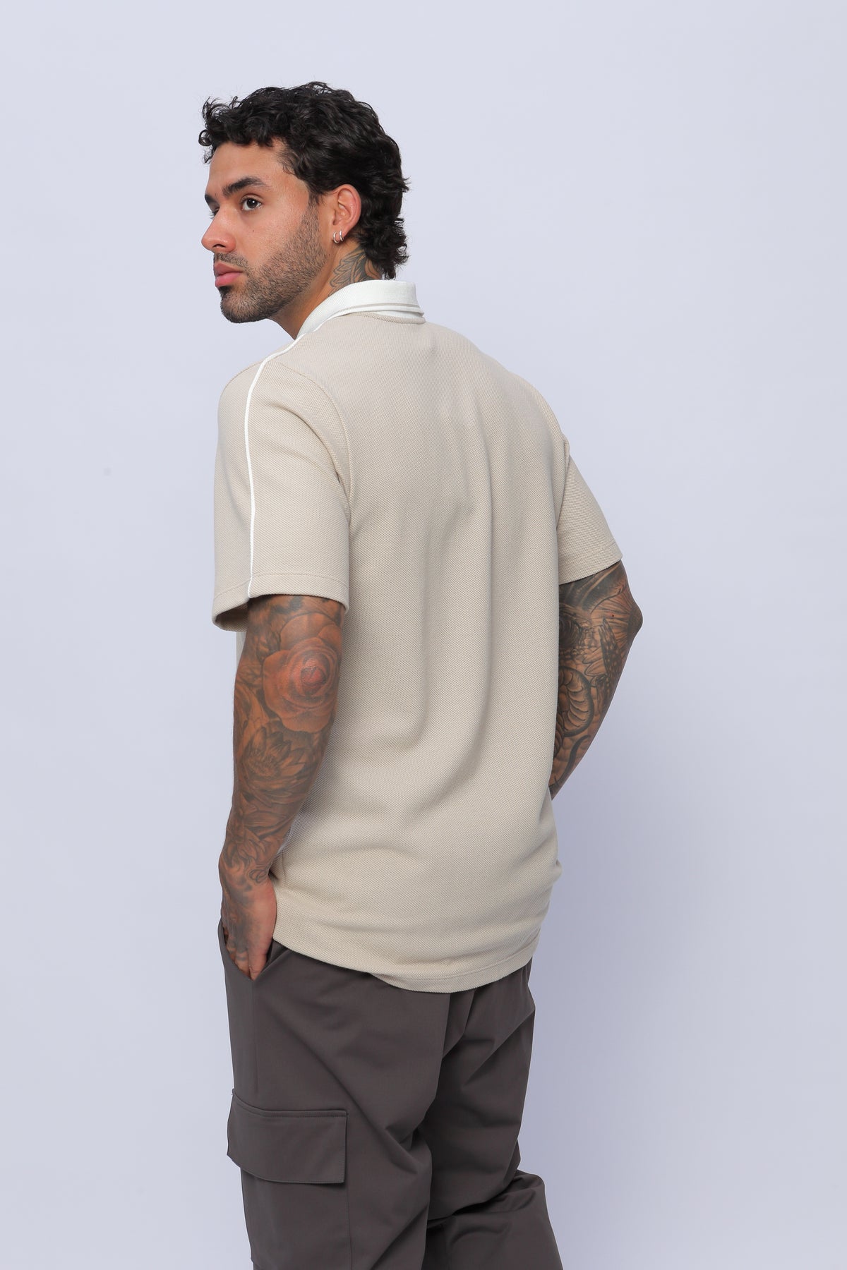 Camisa Polo con Vivo Hombre