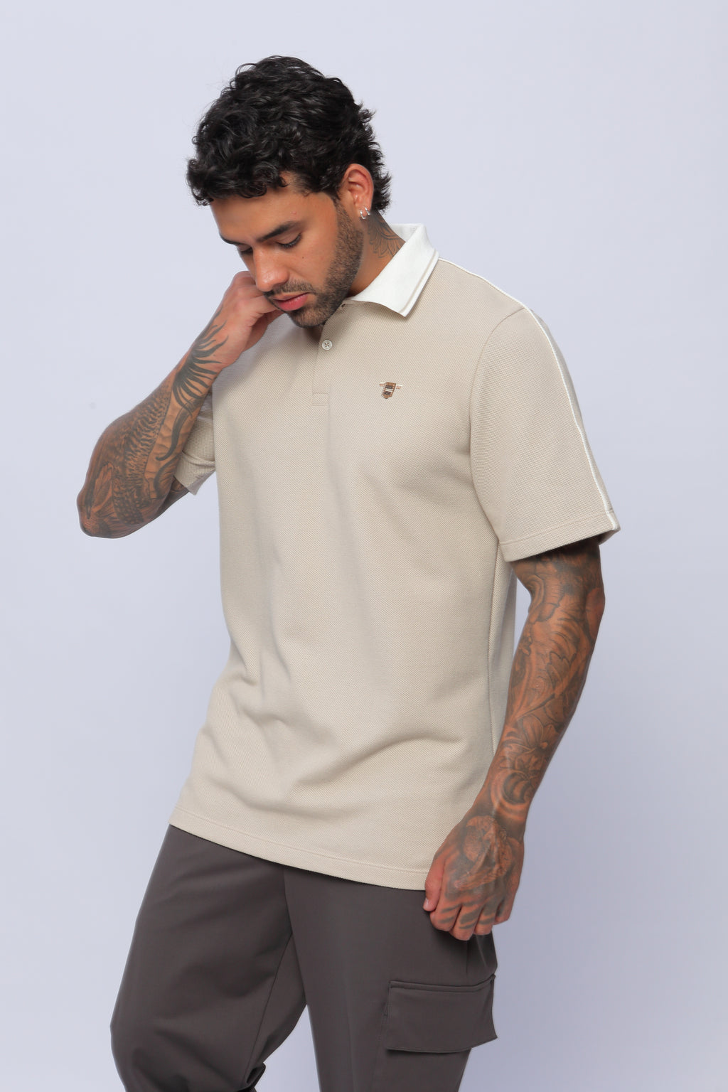 Camisa Polo con Vivo Hombre