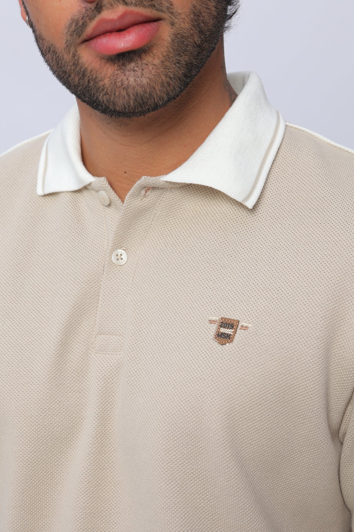 Camisa Polo con Vivo Hombre