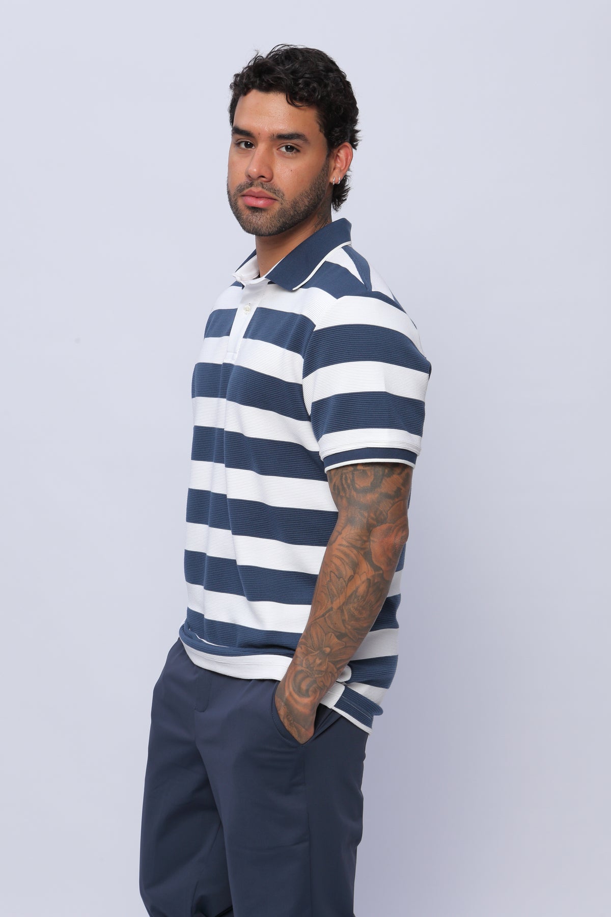 Camisa Polo Puño y Cuello Hombre