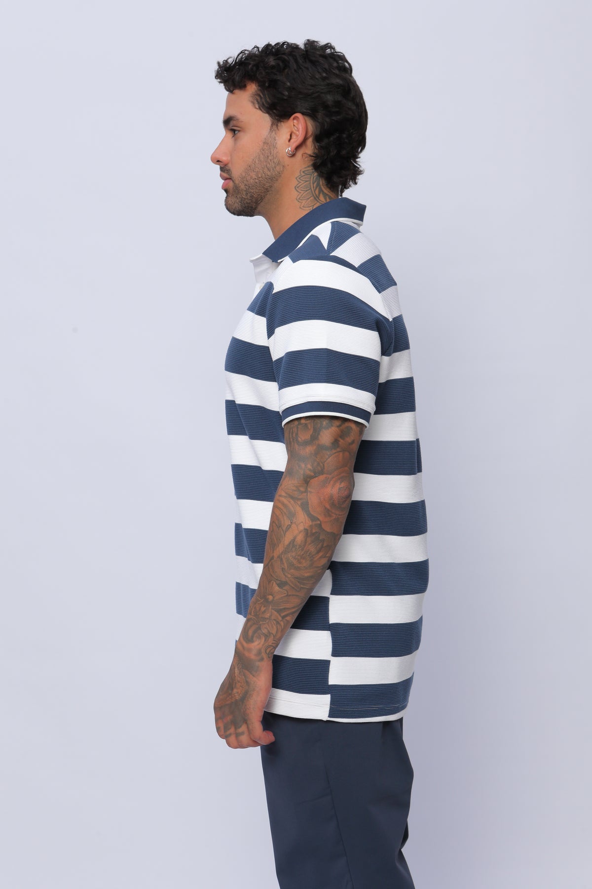 Camisa Polo Puño y Cuello Hombre