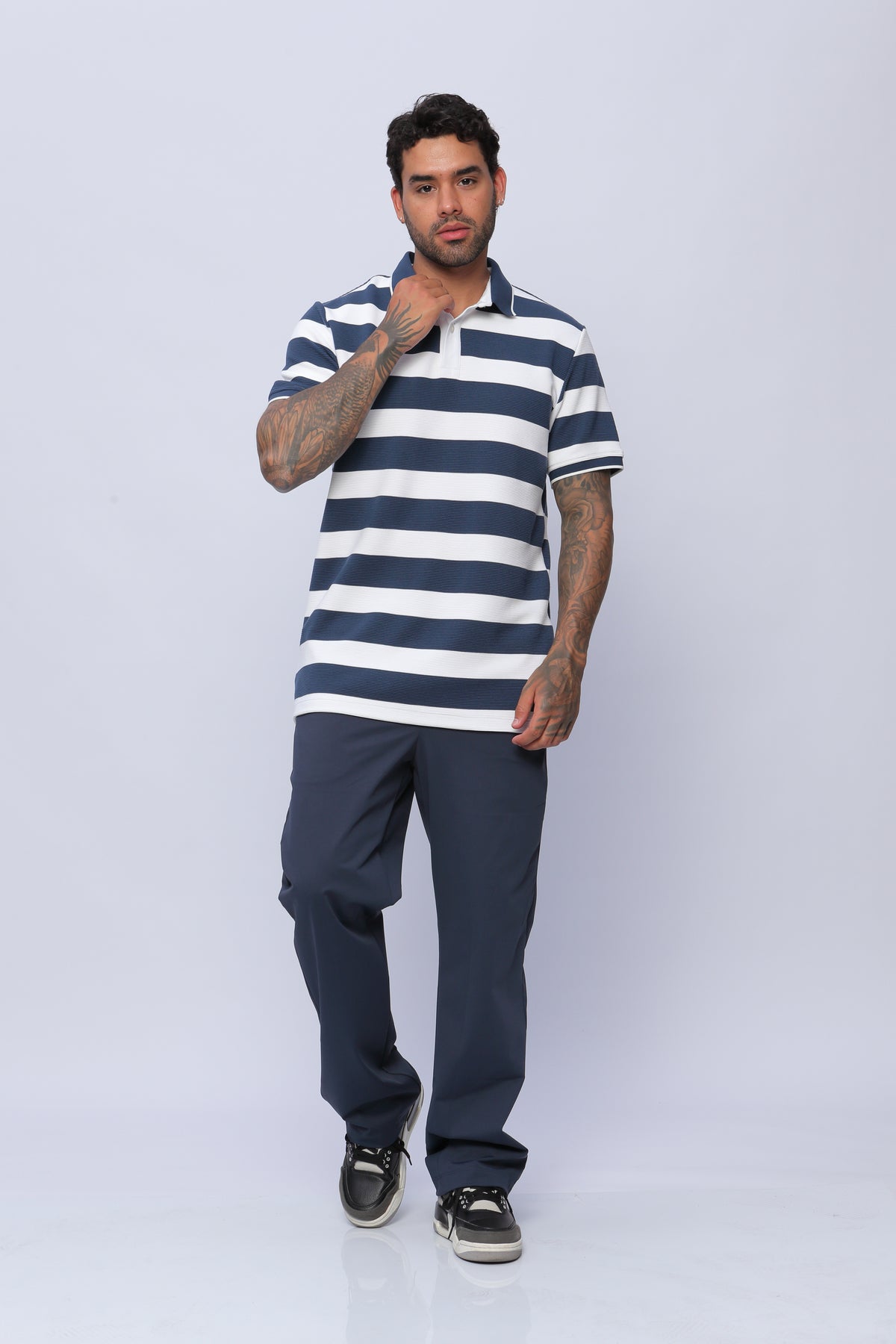 Camisa Polo Puño y Cuello Hombre