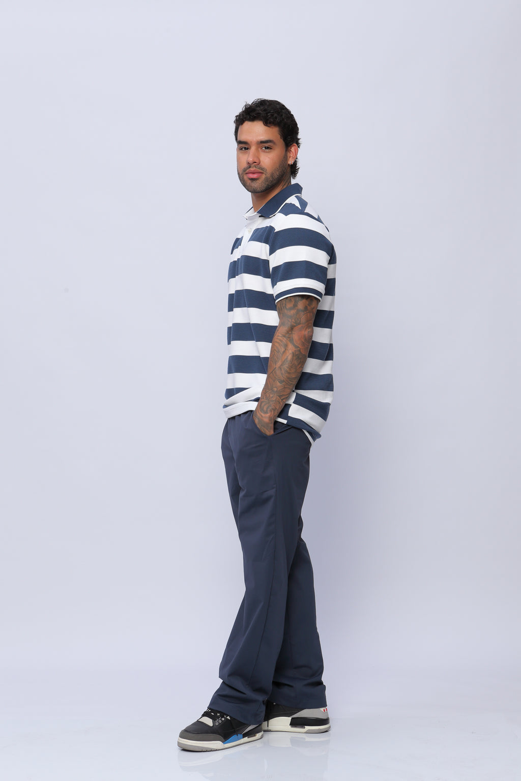 Camisa Polo Puño y Cuello Hombre