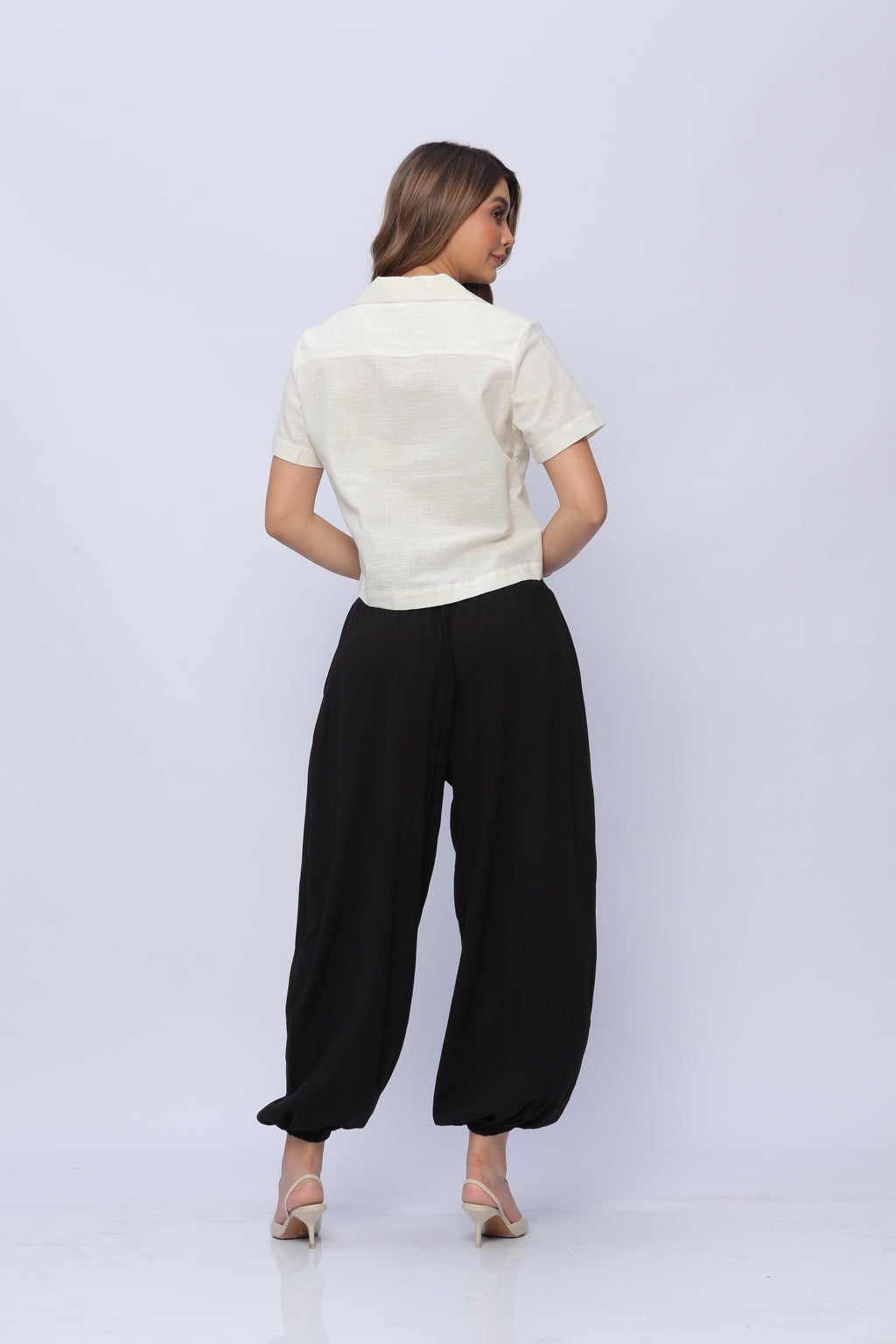 Pantalón Amplio con Elástico Mujer