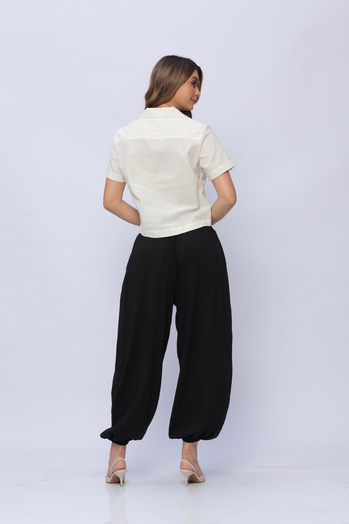Pantalón Amplio con Elástico Mujer