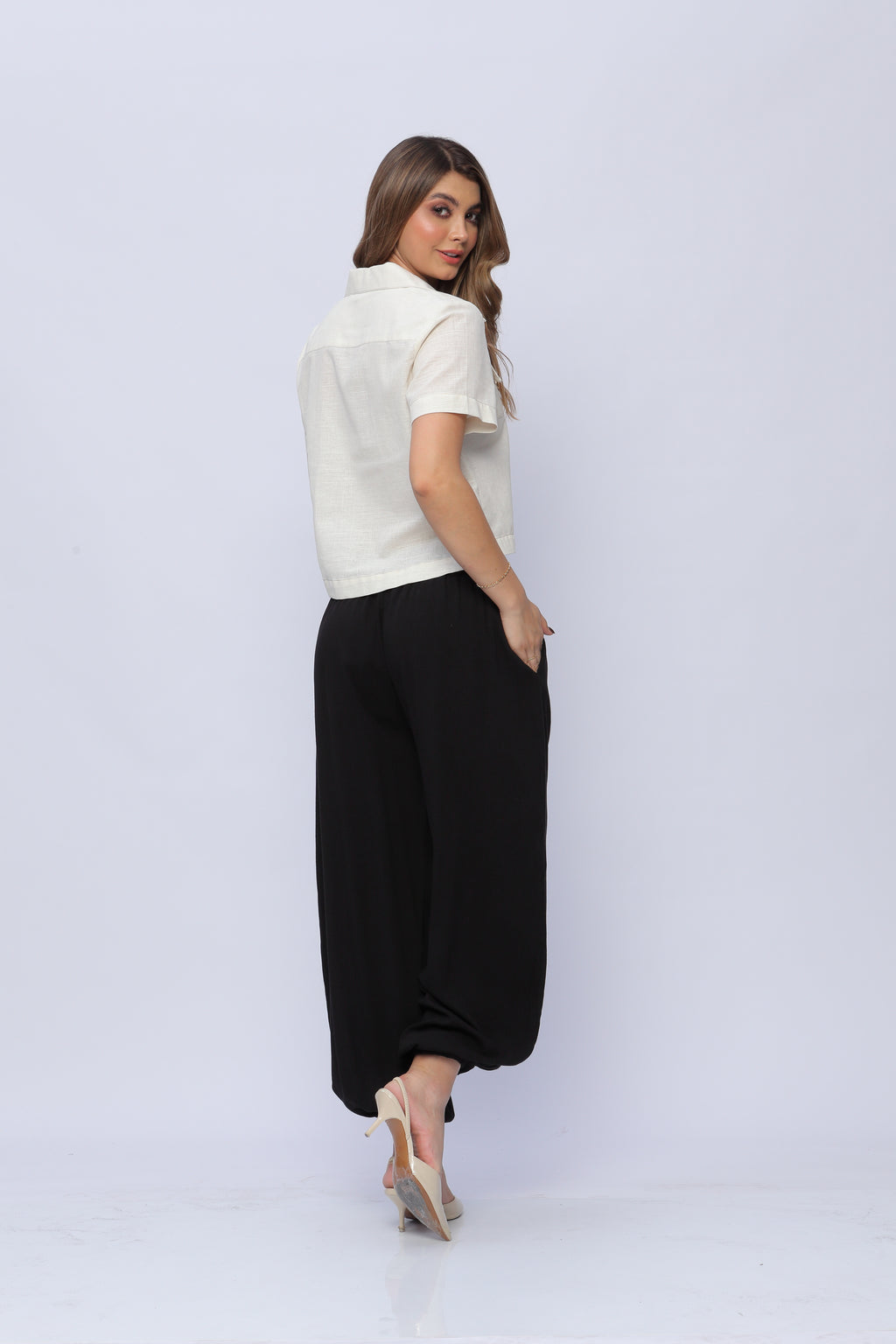 Pantalón Amplio con Elástico Mujer