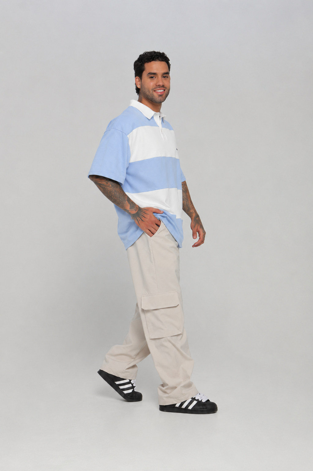 Camiseta hombre polo boxy fit 2 colores